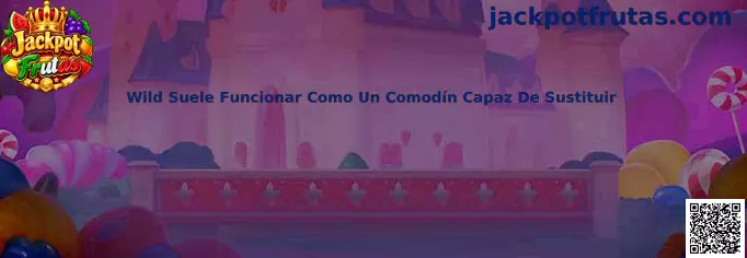 Ilustración de Jackpot Frutas sobre el Wild como comodín que sustituye símbolos en combinaciones de pago
